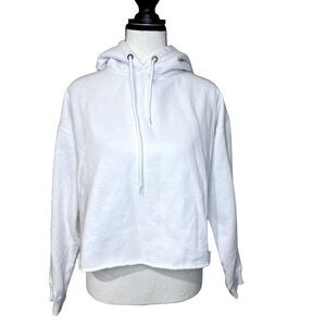 ZYIA White Long Sleeve Cropped Hoodie